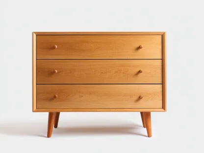 Commode en bois massif 80x40x75 cm - bois naturel - style rétro pour rangement intérieur-Homiupden