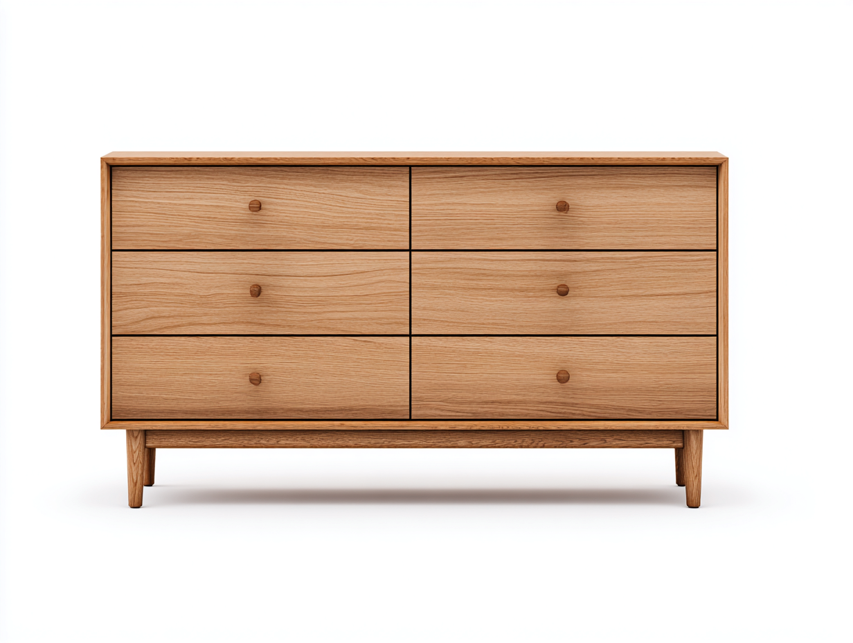 Commode en bois massif 120x40x75 cm - bois naturel - style rétro pour rangement intérieur-Homiupden