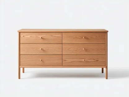 Commode en bois massif 120x40x75 cm - bois naturel - style épuré pour rangement intérieur-Homiupden