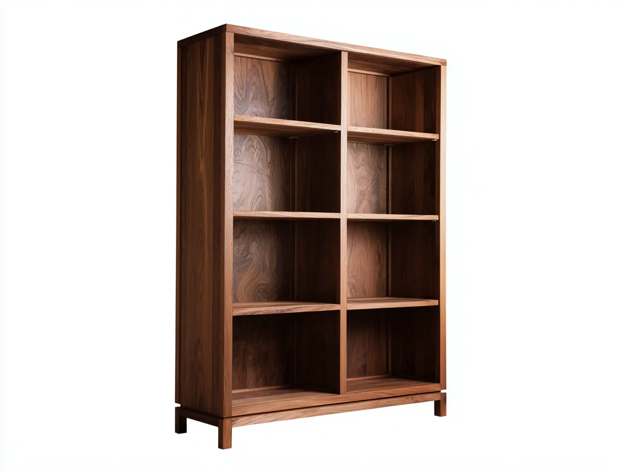 Bibliothèque en bois massif 90x35x140 cm - brun - rangement intérieur style contemporain-Homiupden