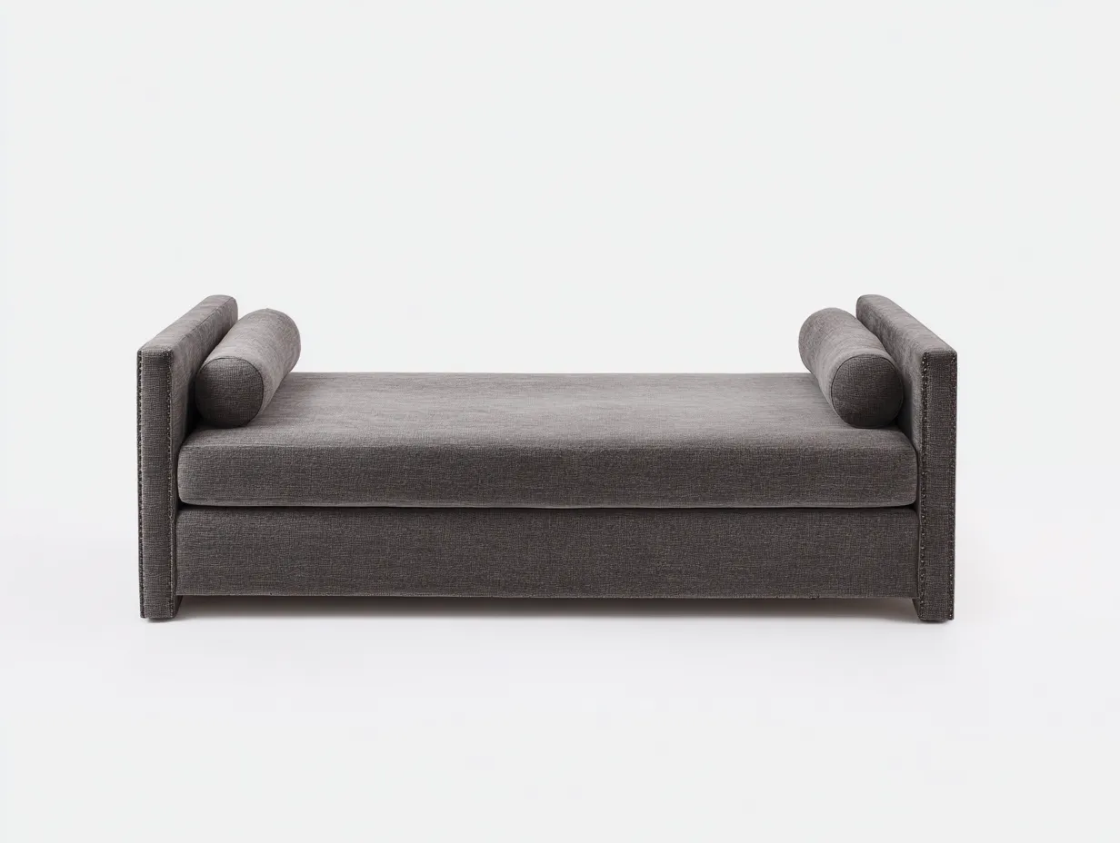 Canapé convertible en tissu pour salon 180x80x70 cm - gris foncé - couchage intégré - style contemporain-Nookmybase
