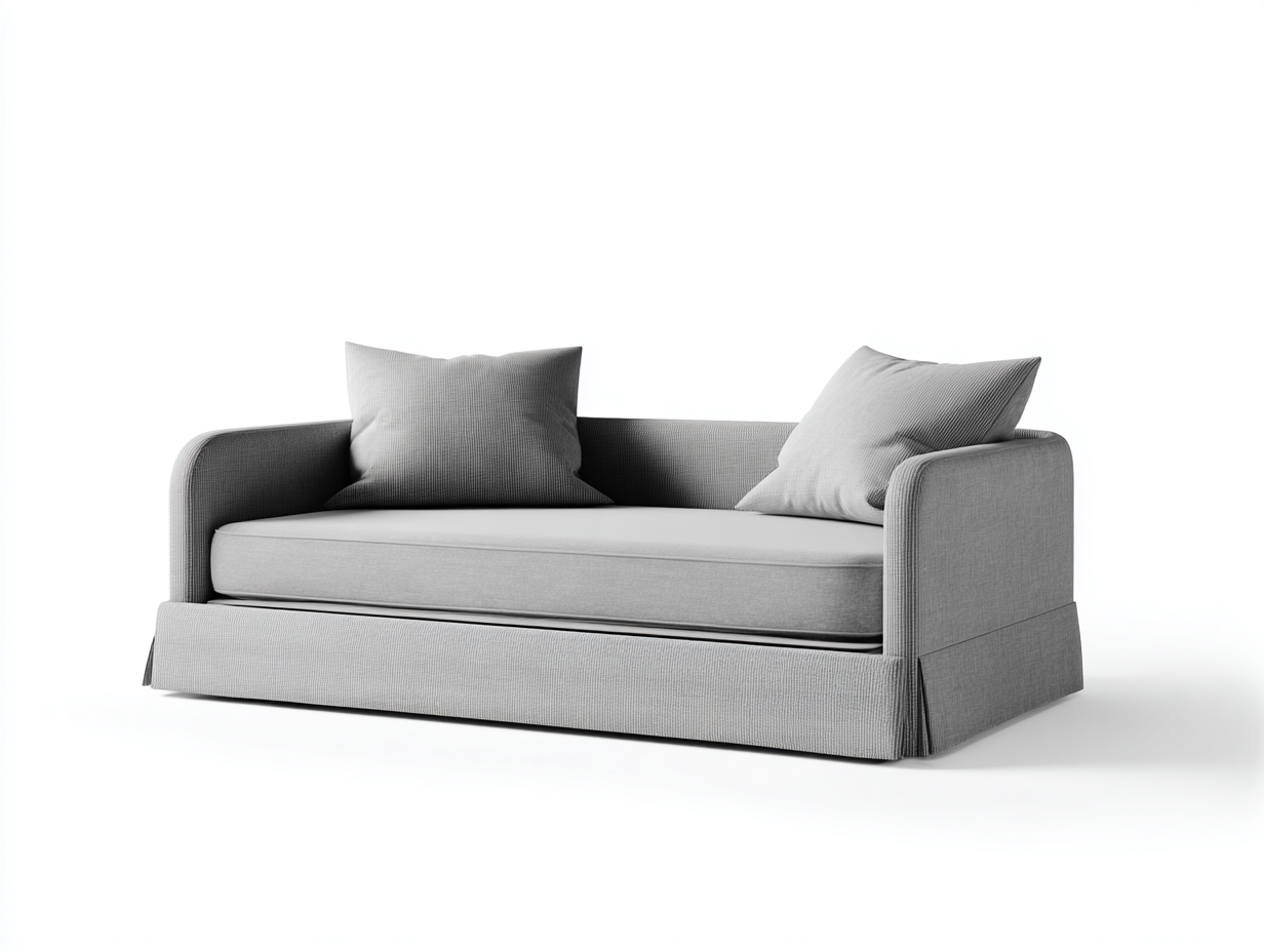 Canapé convertible en tissu pour salon 190x85x75 cm - gris clair - couchage intégré - style contemporain-Nookmybase