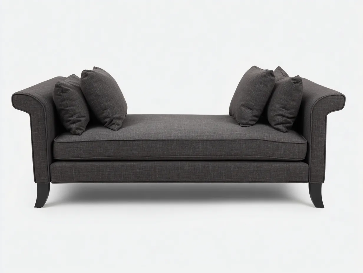 Canapé convertible en tissu pour salon 190x85x78 cm - gris foncé - couchage intégré - style contemporain-Nookmybase