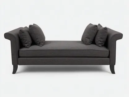 Canapé convertible en tissu pour salon 190x85x78 cm - gris foncé - couchage intégré - style contemporain-Nookmybase