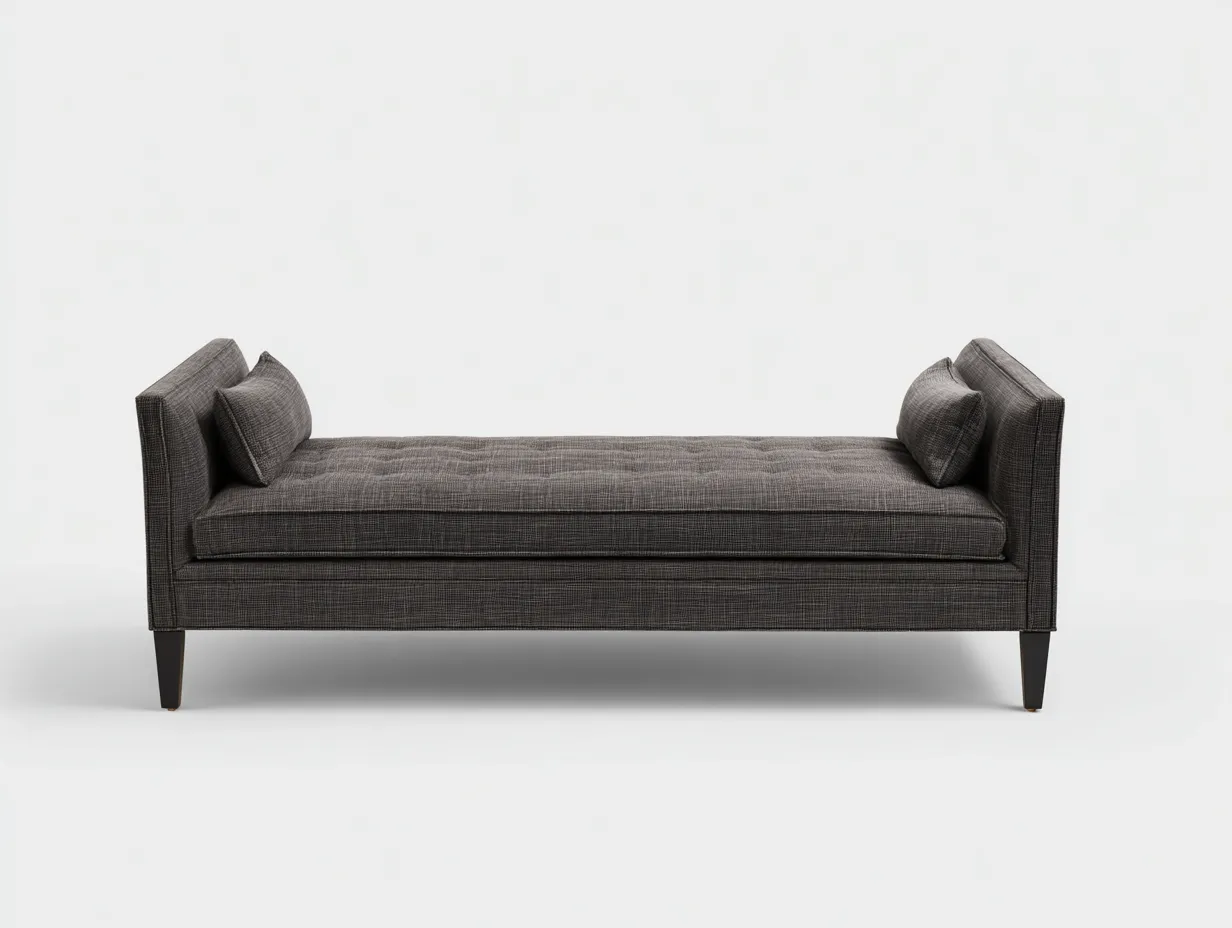Canapé convertible en tissu pour salon 185x80x72 cm - gris foncé - couchage intégré - style contemporain-Nookmybase