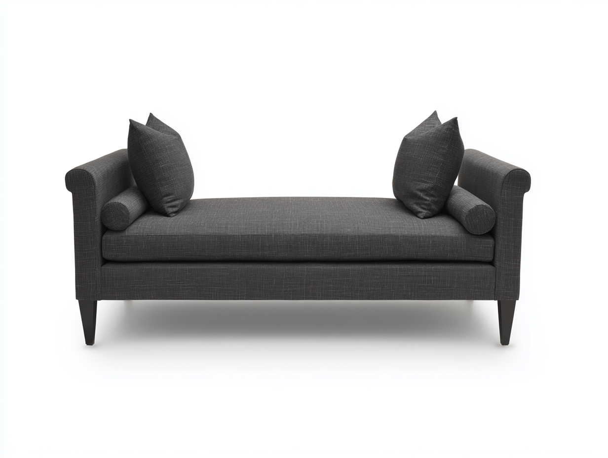 Canapé convertible en tissu pour salon 185x85x80 cm - gris foncé - couchage intégré - style contemporain-Nookmybase