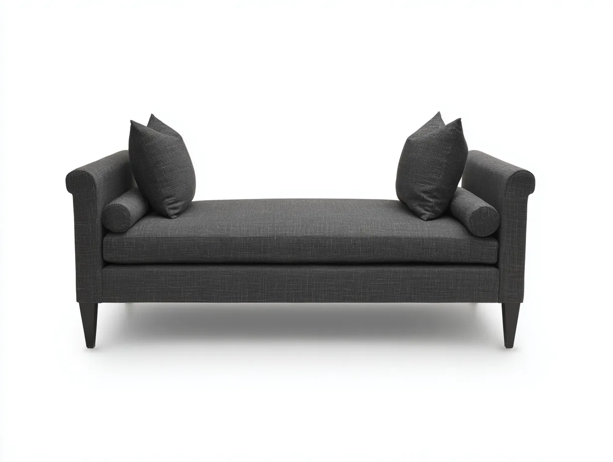 Canapé convertible en tissu pour salon 185x85x80 cm - gris foncé - couchage intégré - style contemporain-Nookmybase