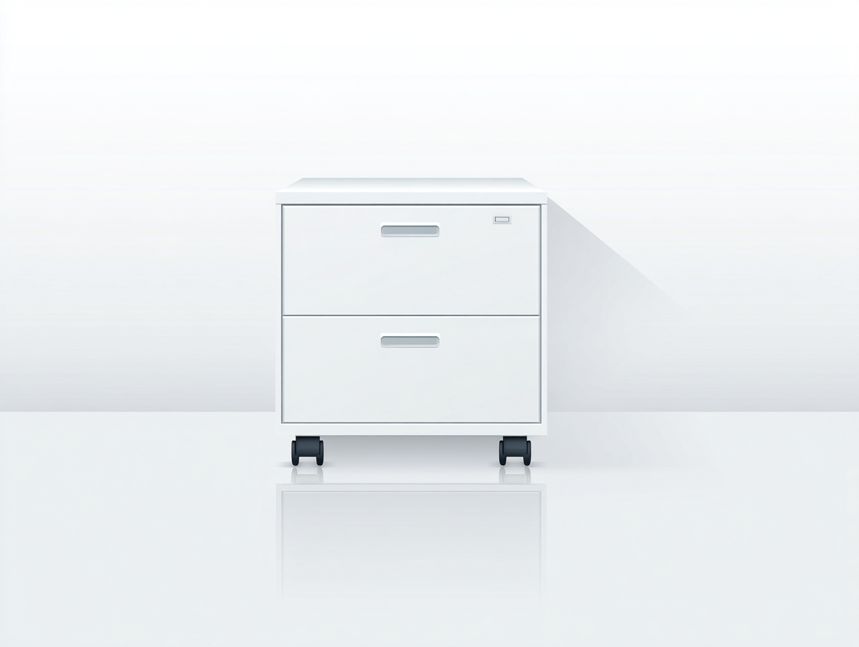 Commode de bureau blanche 40x45x55 cm - 2 tiroirs - meuble de rangement sur roulettes-Nookmybase