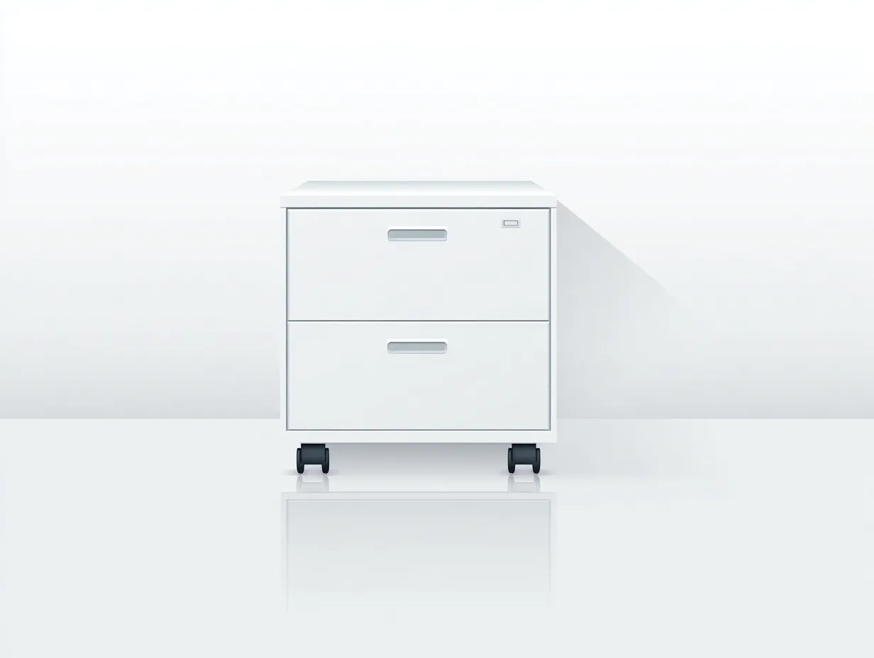 Commode de bureau blanche 40x45x55 cm - 2 tiroirs - meuble de rangement sur roulettes-Nookmybase