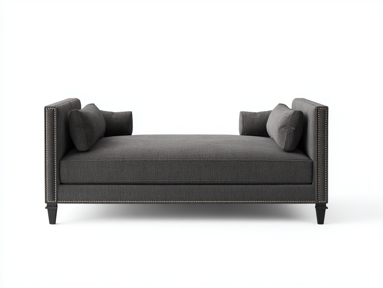 Canapé convertible en tissu pour salon 190x85x75 cm -gris foncé - couchage intégré - style contemporain-Nookmybase