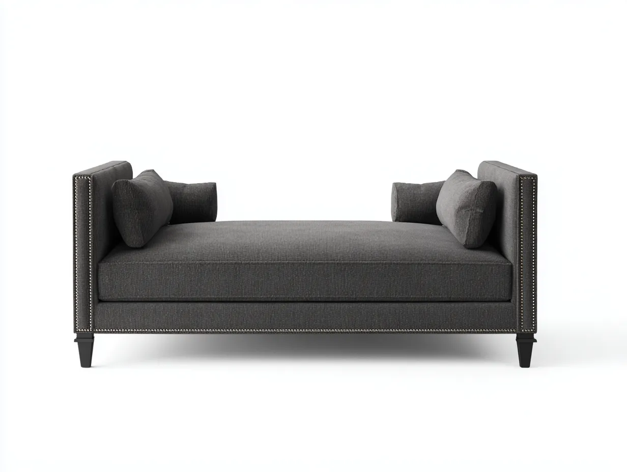 Canapé convertible en tissu pour salon 190x85x75 cm -gris foncé - couchage intégré - style contemporain-Nookmybase