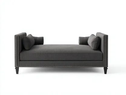 Canapé convertible en tissu pour salon 190x85x75 cm -gris foncé - couchage intégré - style contemporain-Nookmybase