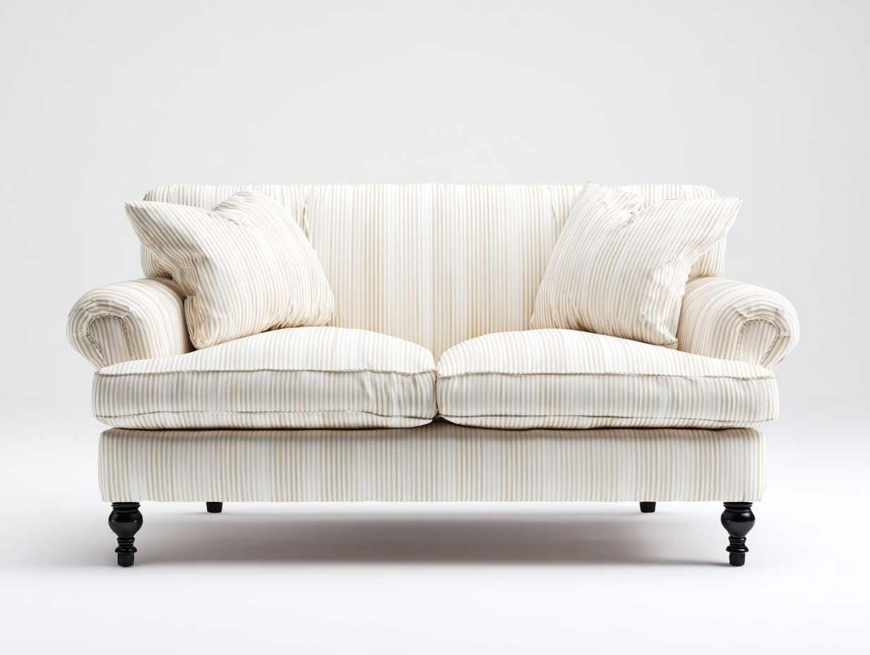 Zweisitzer Sofa-Stoff-Massivholz-186x96x87 cm-Beige-Klassischer Stil-Pinemybay