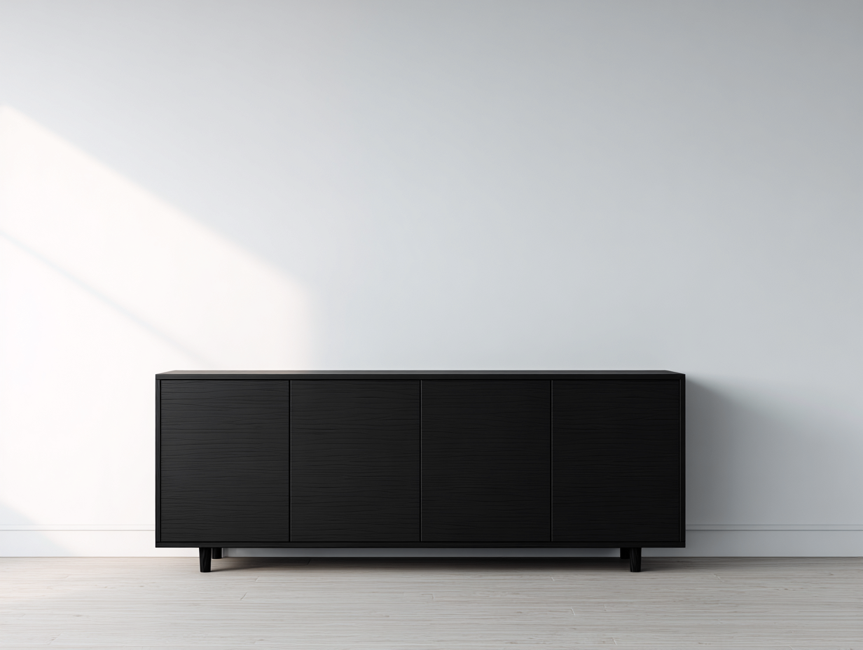 Dielenschränke-Holzwerkstoff-Metall-182x41x73 cm-Schwarz-Moderne Ästhetik-Pinemybay