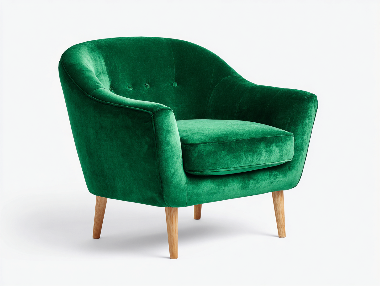 Sessel - Samt-Holz - 76 x 78 x 84 cm - Grün - Moderner Skandinavischer Stil-Pinemybay