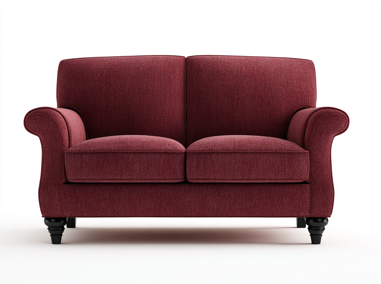 Zweisitzer Sofa-Stoff-Massivholz-178x94x88 cm-Rot-Klassischer Stil-Pinemybay