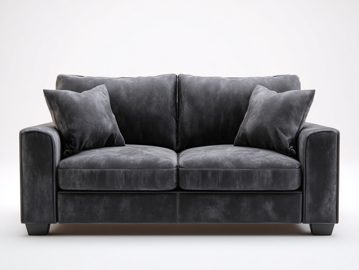 Zweisitzer Sofa-Stoff-Massivholz-196x98x72 cm-Dunkelgrau-Moderner Stil-Pinemybay