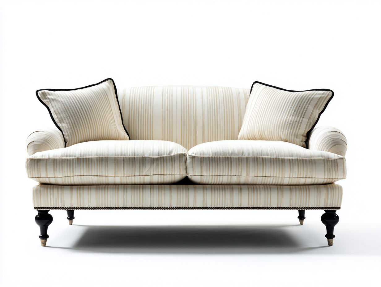 Zweisitzer Sofa-Stoff-Massivholz-188x98x89 cm-Beige-Klassischer Stil-Pinemybay