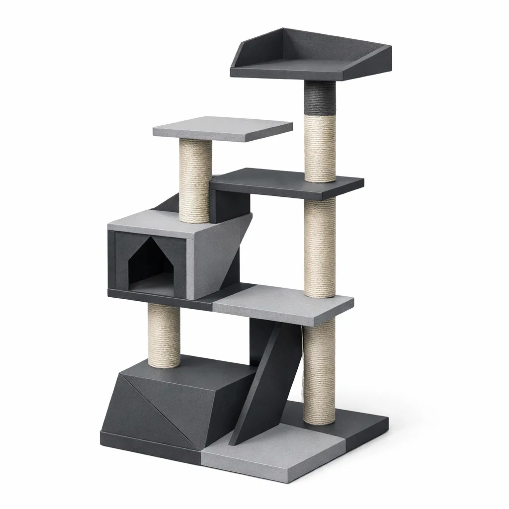 Kratzbaum mdf sisal grau schwarz-nesthavenstyle