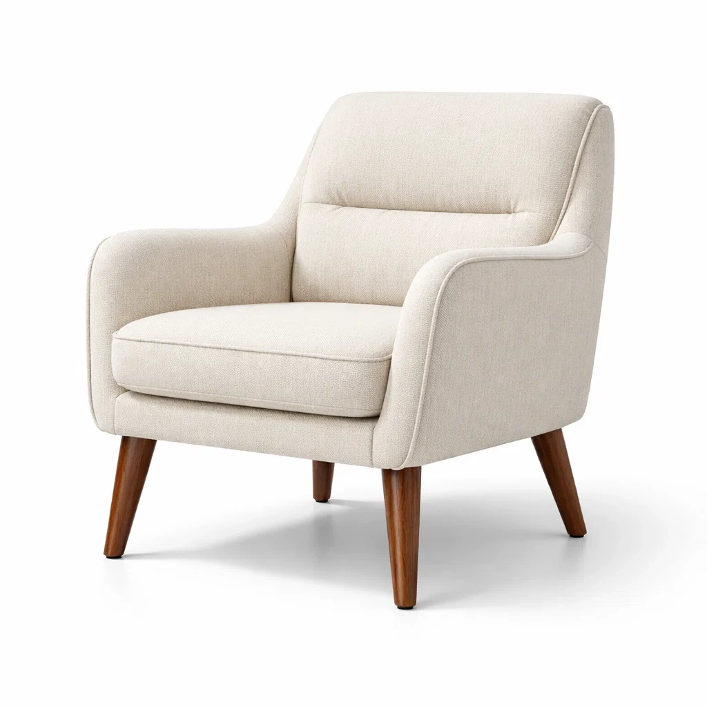 Sessel stoff beige mit holzbeinen-nesthavenstyle