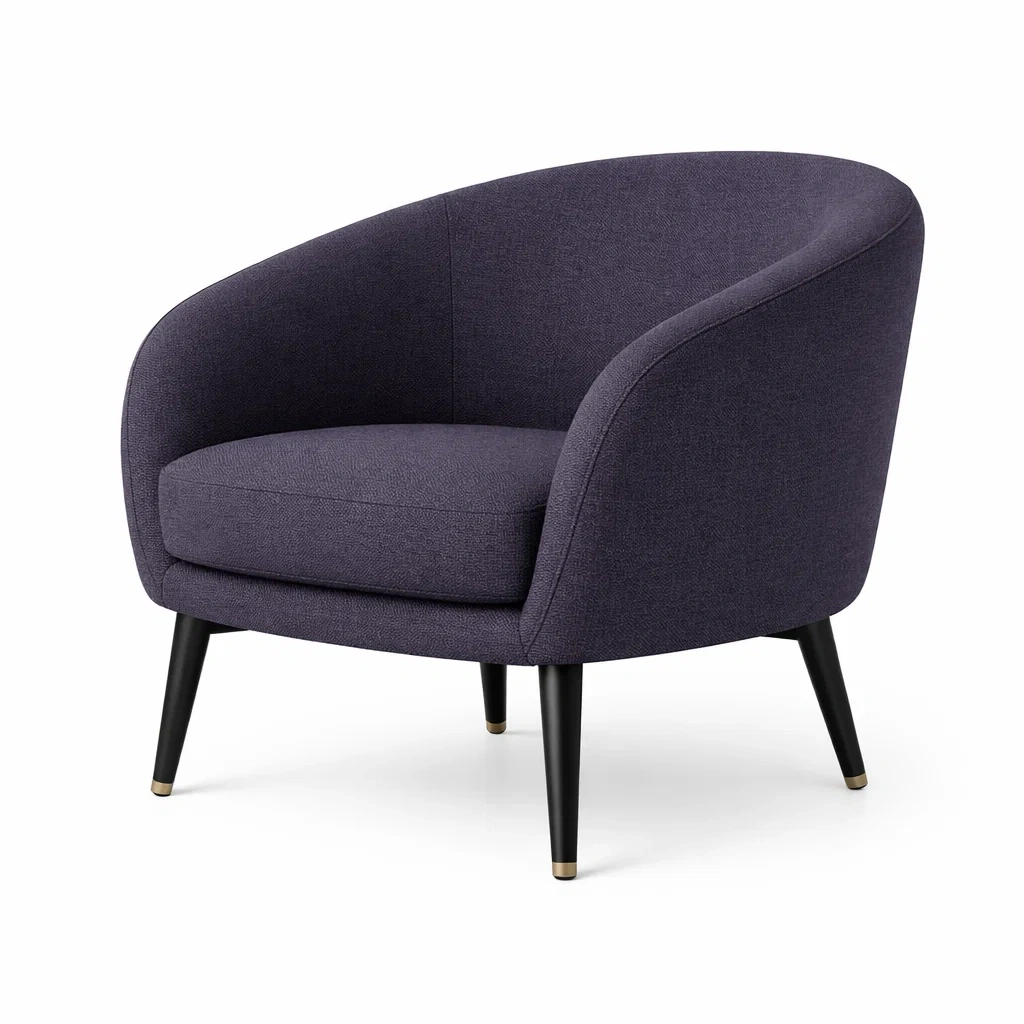 Sessel stoff dunkelblau mit metallbeinen-nesthavenstyle