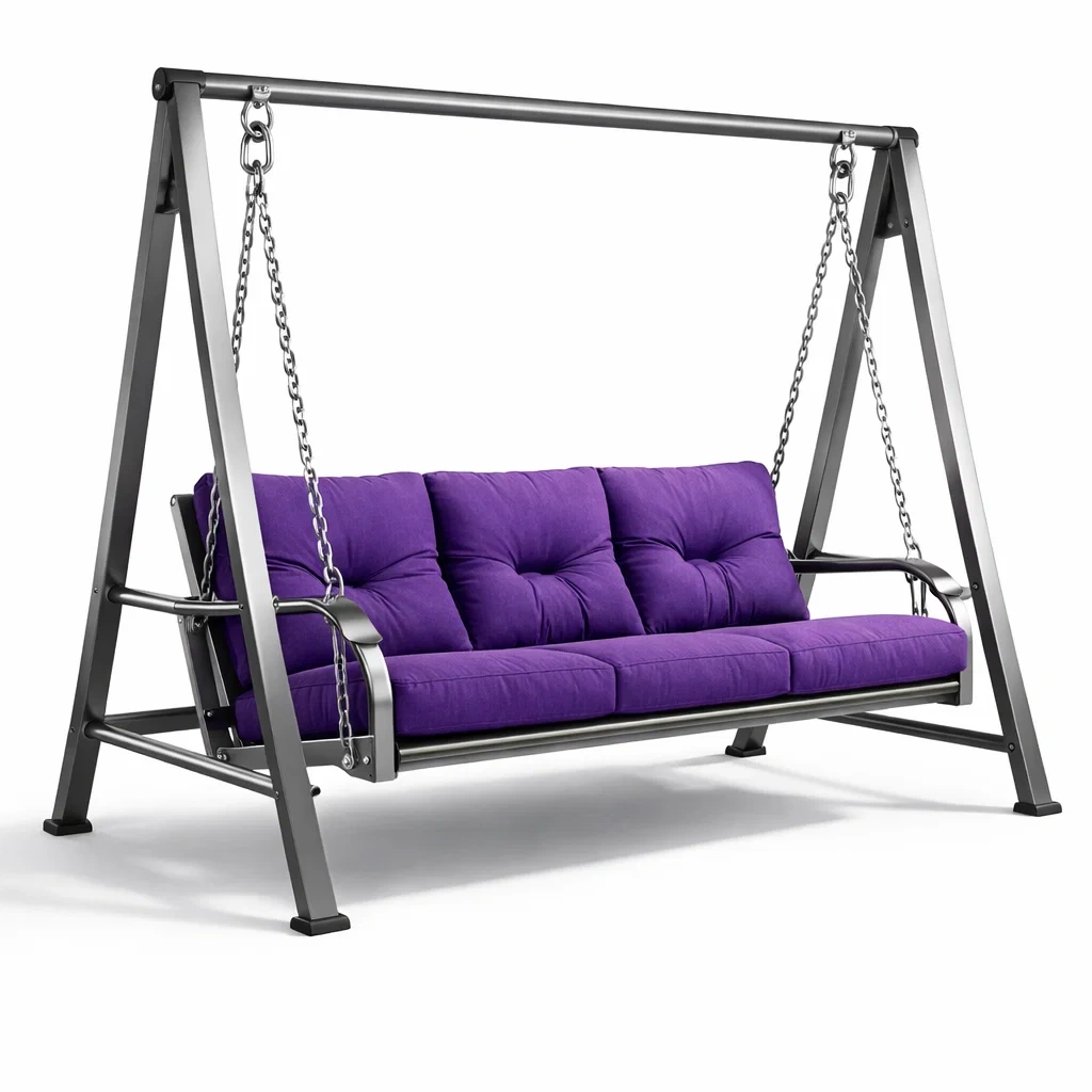 Hollywoodschaukel stahl polyester lila-homecomforty