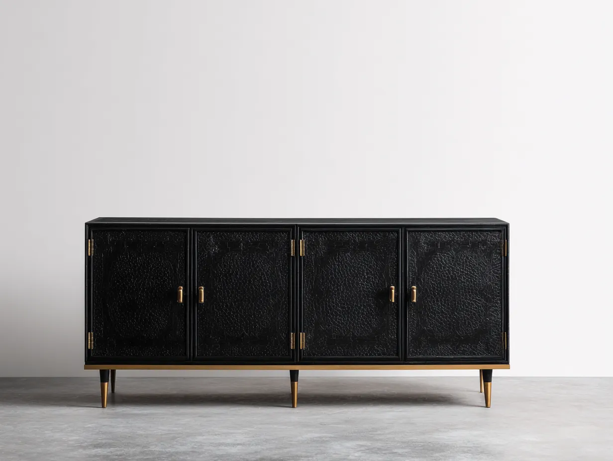 Dielenschränke-Holz-Metall-172x41x77 cm-Schwarz-Modernes Design-Homigethut