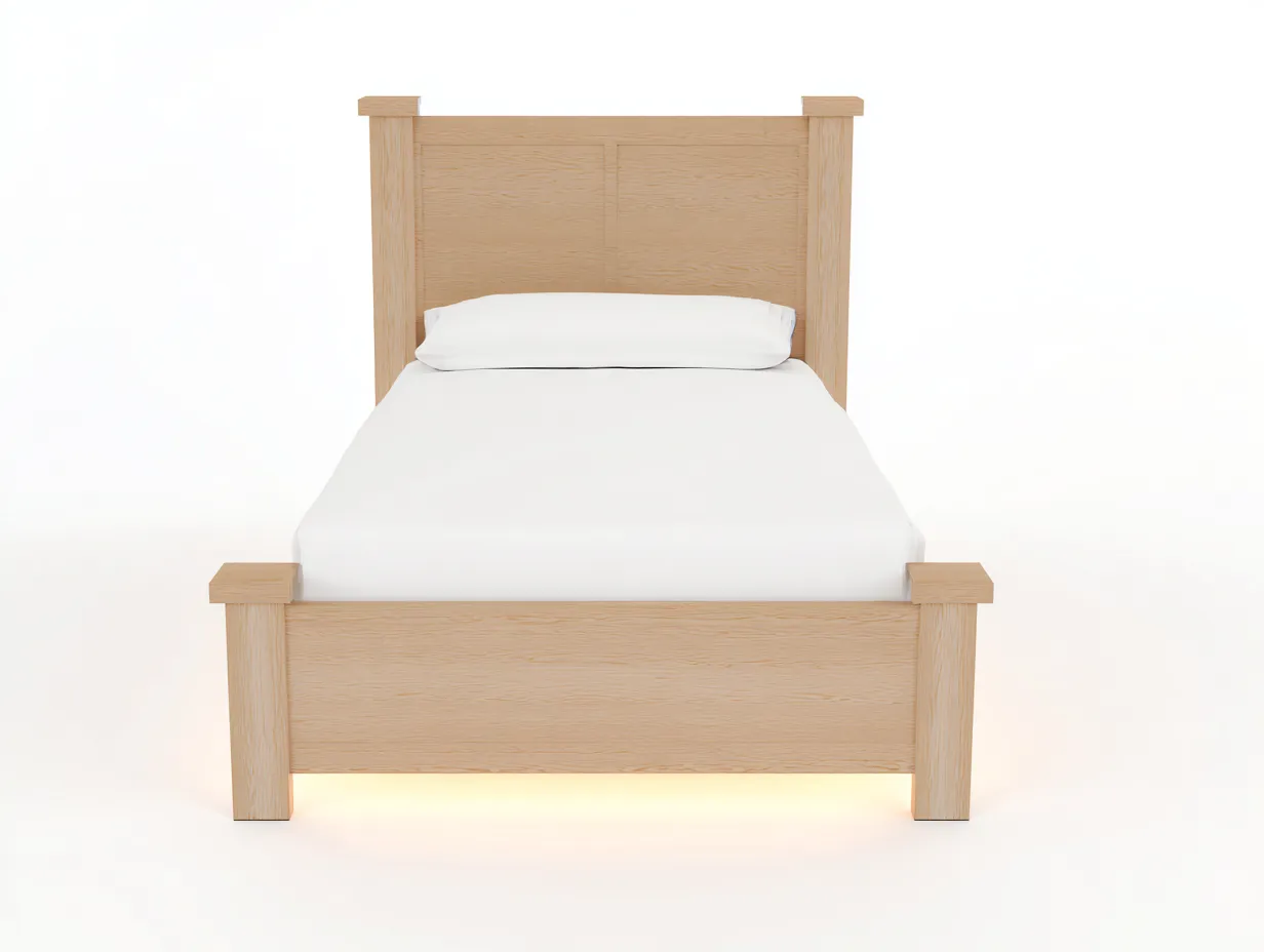 Einzelbett-Holz-212 x 104 x 108 cm-Naturholz-Moderner Stil-Homigethut