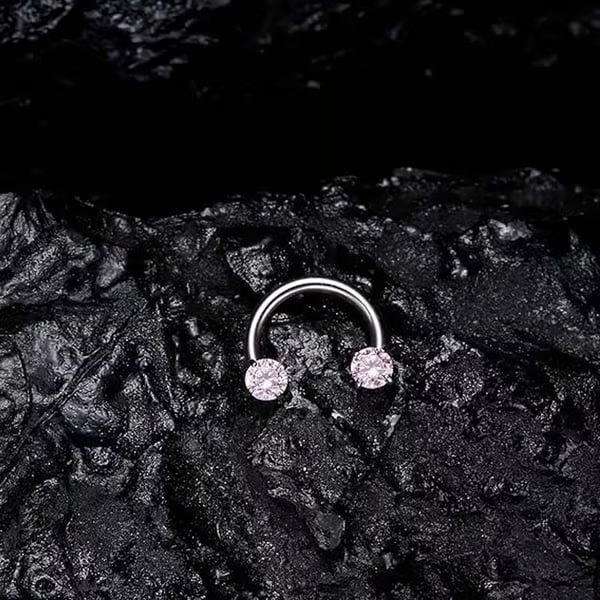 🔥Hot Sale🔥🎁Zirconia Horseshoe Ring with Threaded Gems for Piercings