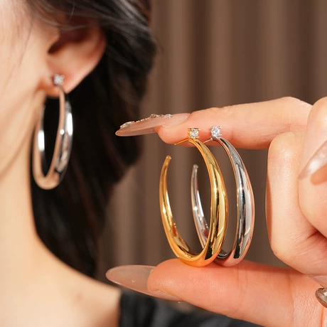 Round Zircon Stud Earrings-Daily Casual Party Wear Accessories, Stylish Ear Ornaments, Elegant Fashion Decoration,