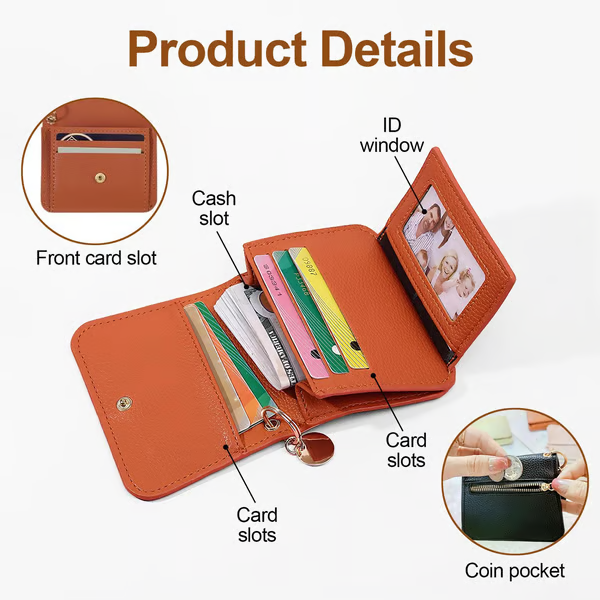 💖Hot 49% OFF🌹RFID Short Wallets for Women – Fashionable Card Holder with Key Ring & Coin Purse