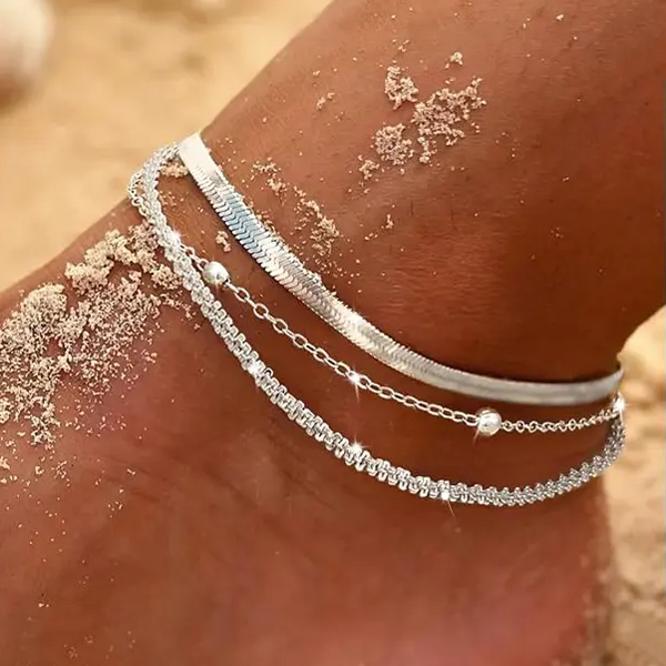 Stylish layered anklet