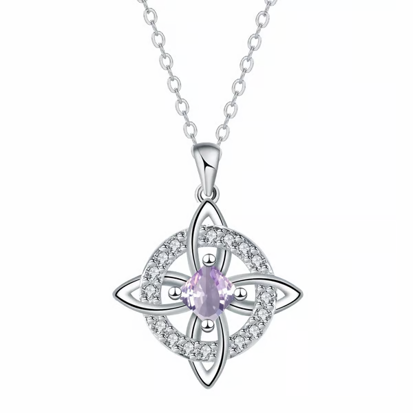 Mystical Birthstone Witches Knot Necklace – Natural Crystal🔮💞Protect Your Loved Ones