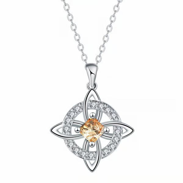 Mystical Birthstone Witches Knot Necklace – Natural Crystal🔮💞Protect Your Loved Ones