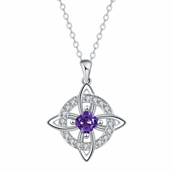 Mystical Birthstone Witches Knot Necklace – Natural Crystal🔮💞Protect Your Loved Ones