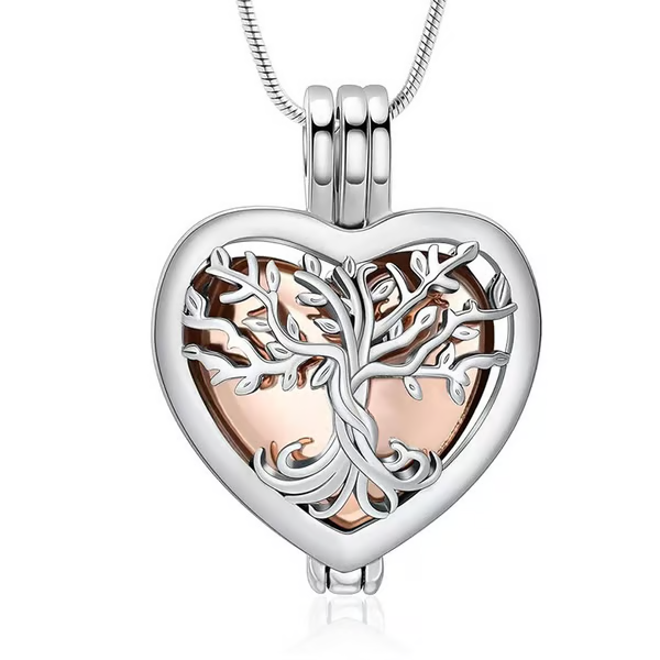 🌳❤️Heart Tree of Life Cremation Memorial Pendant | symbolizing the eternal continuity of life and love.