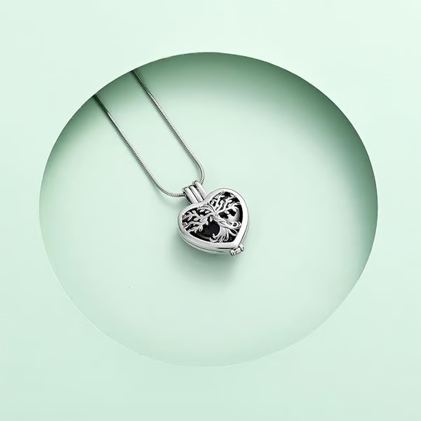 🌳❤️Heart Tree of Life Cremation Memorial Pendant | symbolizing the eternal continuity of life and love.