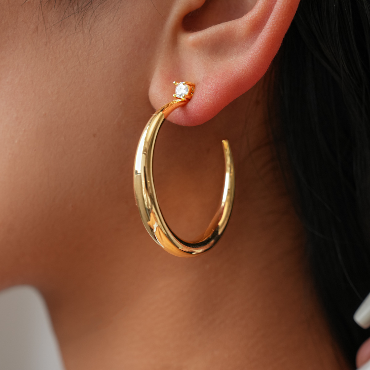 Round Zircon Stud Earrings-Daily Casual Party Wear Accessories, Stylish Ear Ornaments, Elegant Fashion Decoration,
