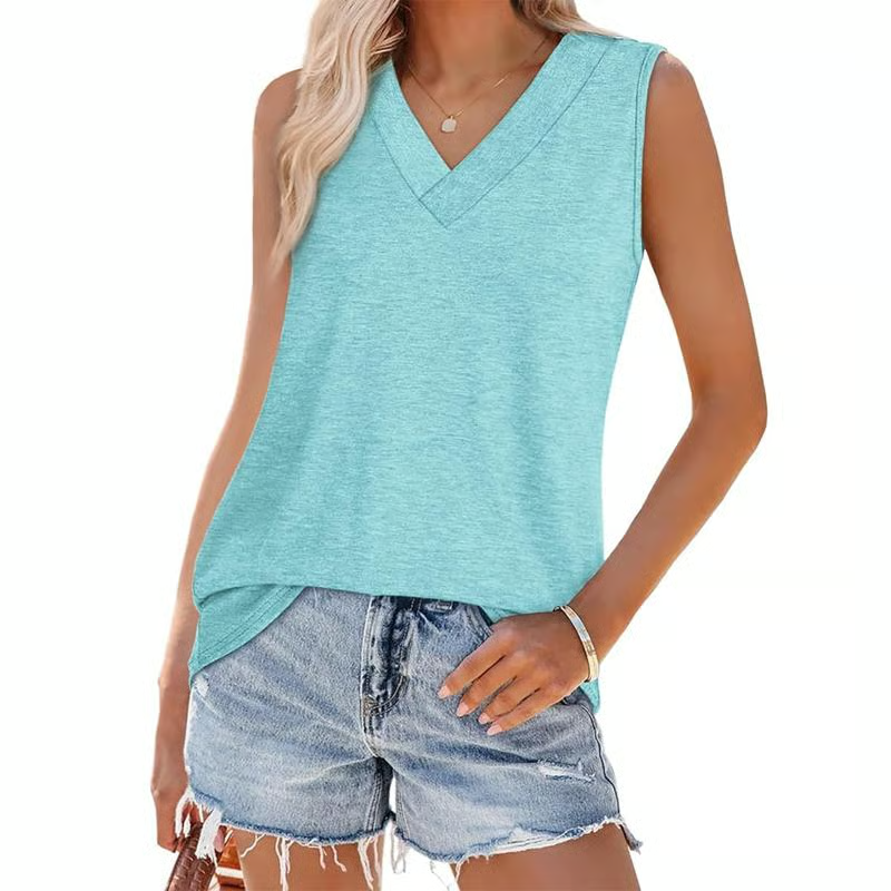 🎁Last Day Promotion 49% OFF✨Women's Sleeveless V-Neck Slimming Loose Fit Casual Tank Top T-Shirt