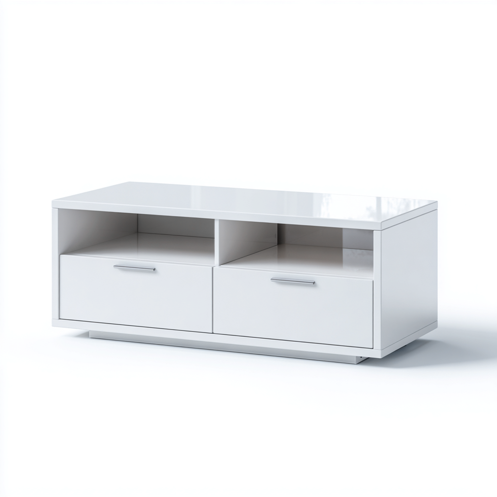 Mobile TV legno 120x40x45 cm bianco design moderno-Havengoshop