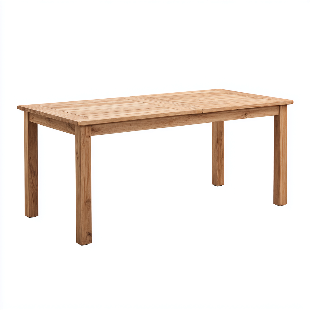 Tavolo da giardino legno 180x90x75 cm naturale design classico-Havengoshop