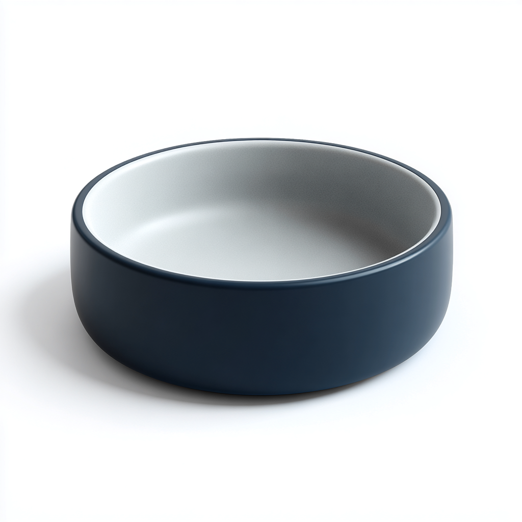 Lavabo da appoggio rotondo in ceramica 40x40x14 cm - blu navy opaco con interno bianco - stile moderno per bagno-Havengoshop