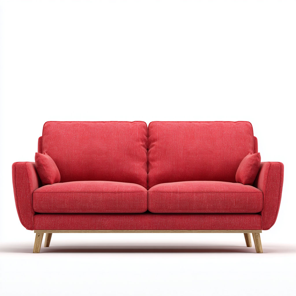 Divano a due posti in tessuto imbottito 175x92x82 cm - rosso - design moderno per soggiorno-Havengoshop