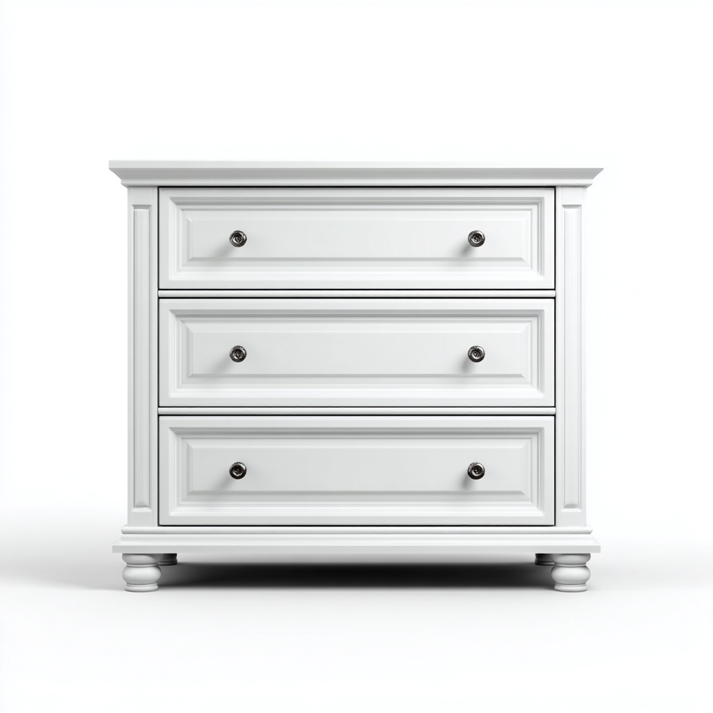 Comodino legno 60x40x55 cm bianco classico-Havengoshop