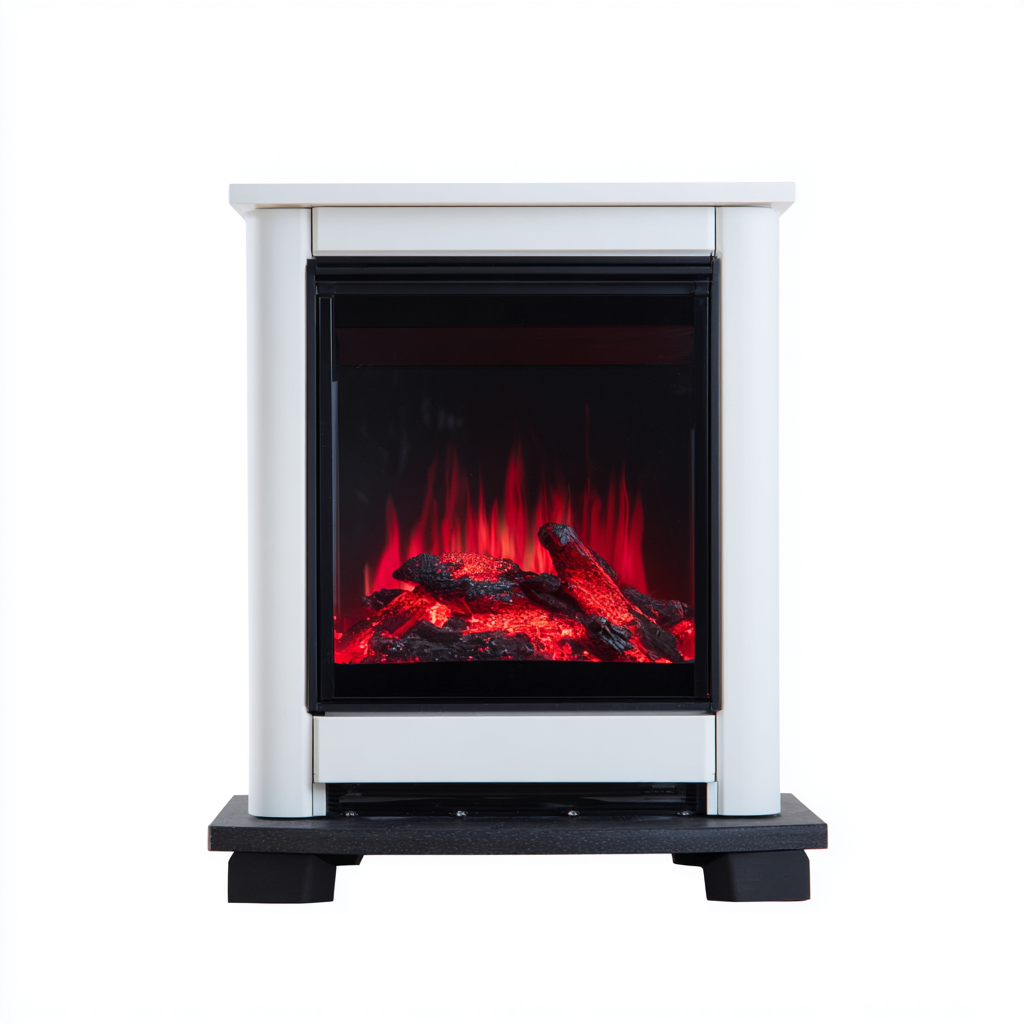 Camino elettrico da interno con struttura compatta 60x32x75 cm - bianco - stile moderno per soggiorno-Havengoshop