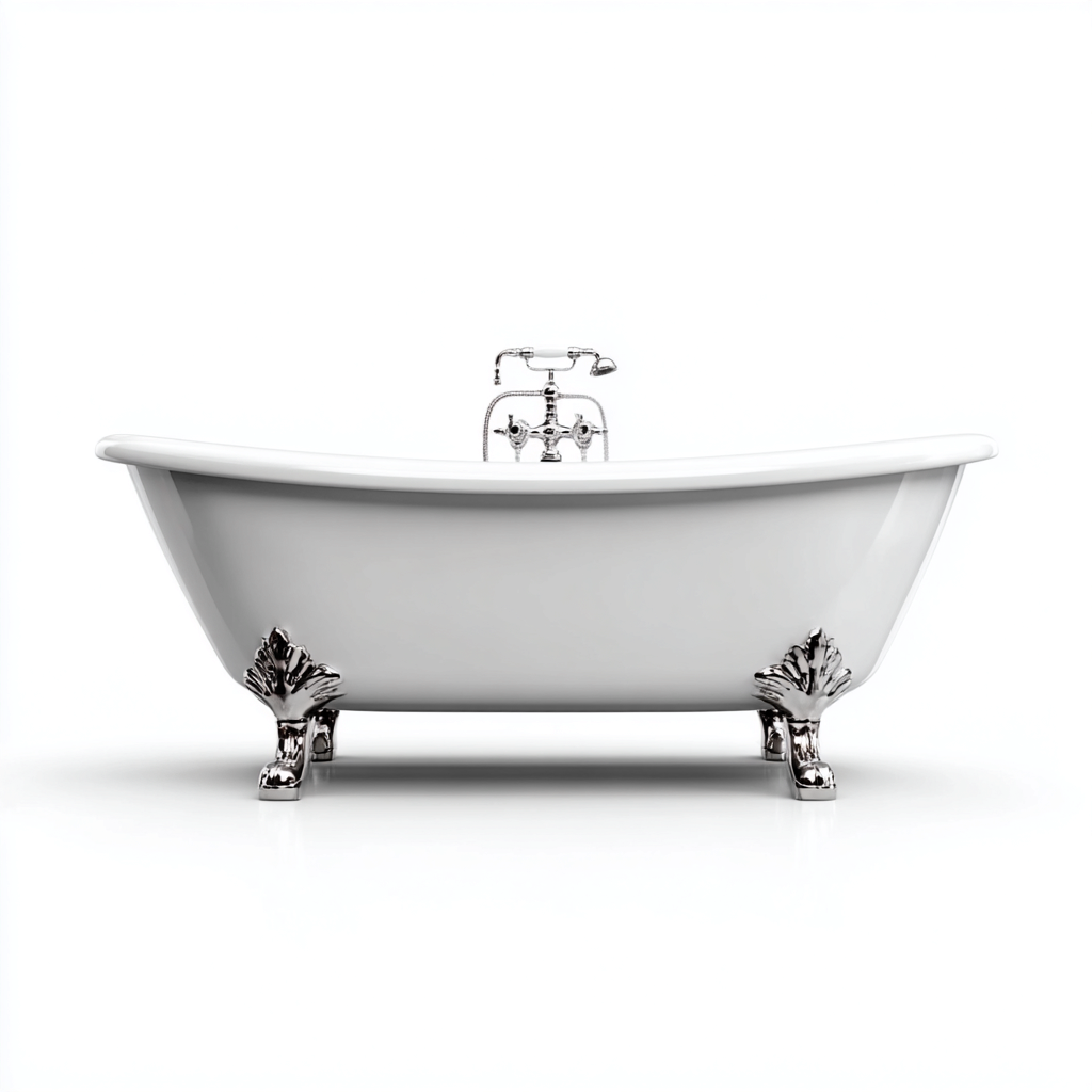 Vasca da bagno freestanding acrilico 168x72x76 cm bianco design retrò-Havengoshop