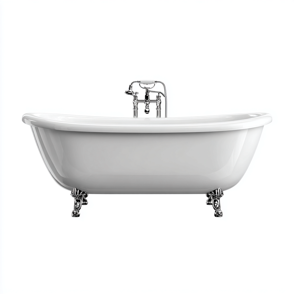 Vasca da bagno freestanding acrilico 170x74x78 cm bianco design classico-Havengoshop