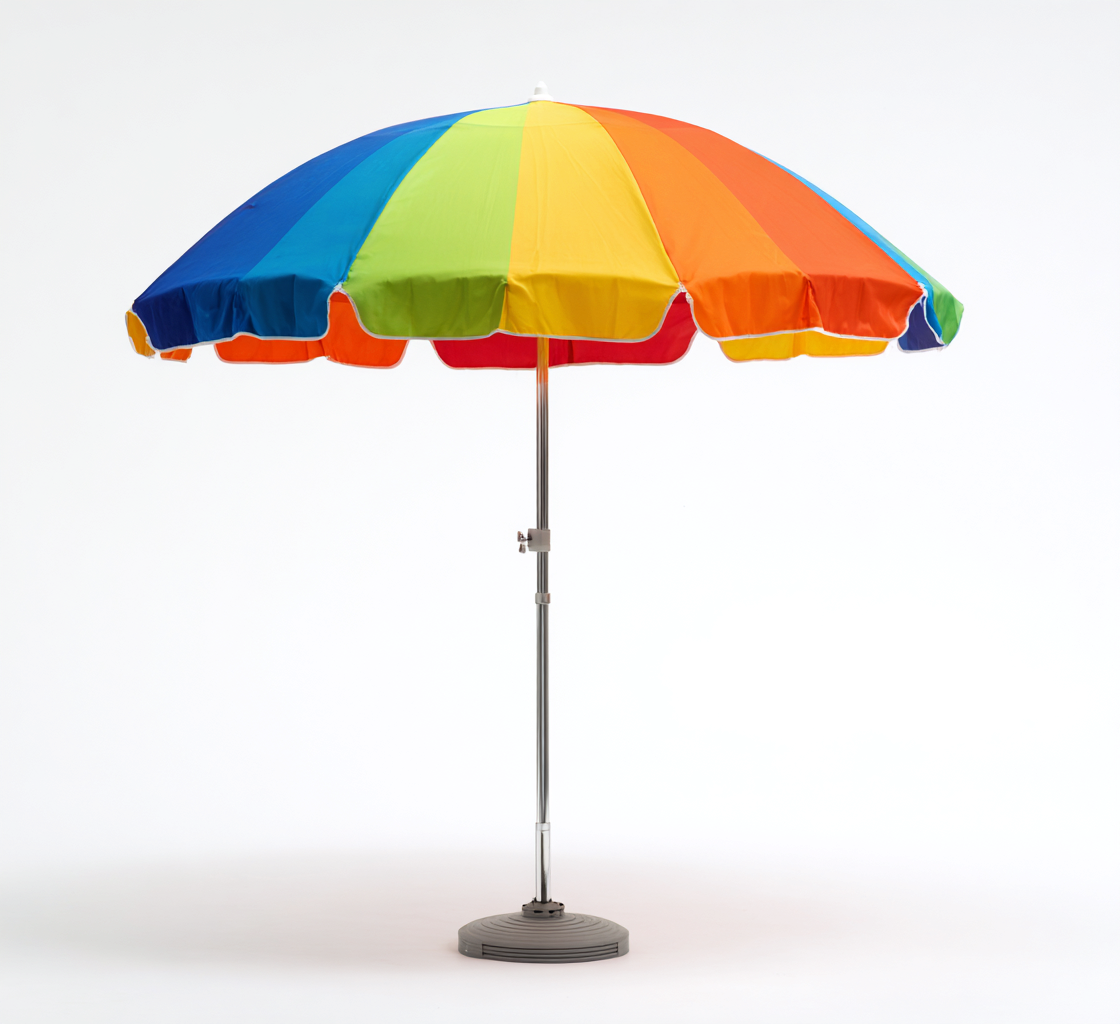 Ombrelloni da giardino in tessuto poliestere con palo in metallo 220x220x230 cm - blu-verde-giallo-arancione - stile colorato per esterni-Havengoshop