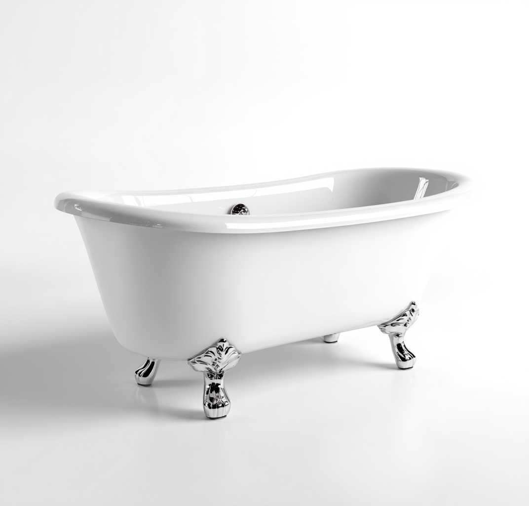 Vasca da bagno freestanding acrilico 165x72x73 cm bianco stile rétro-Havengoshop