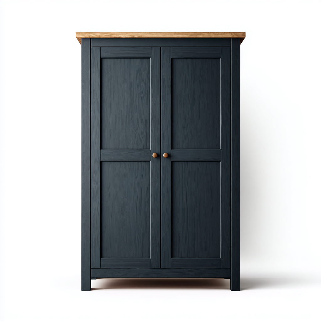 Armadio in legno con ante 90x50x180 cm - blu-grigio - design moderno per camera-Havengoshop